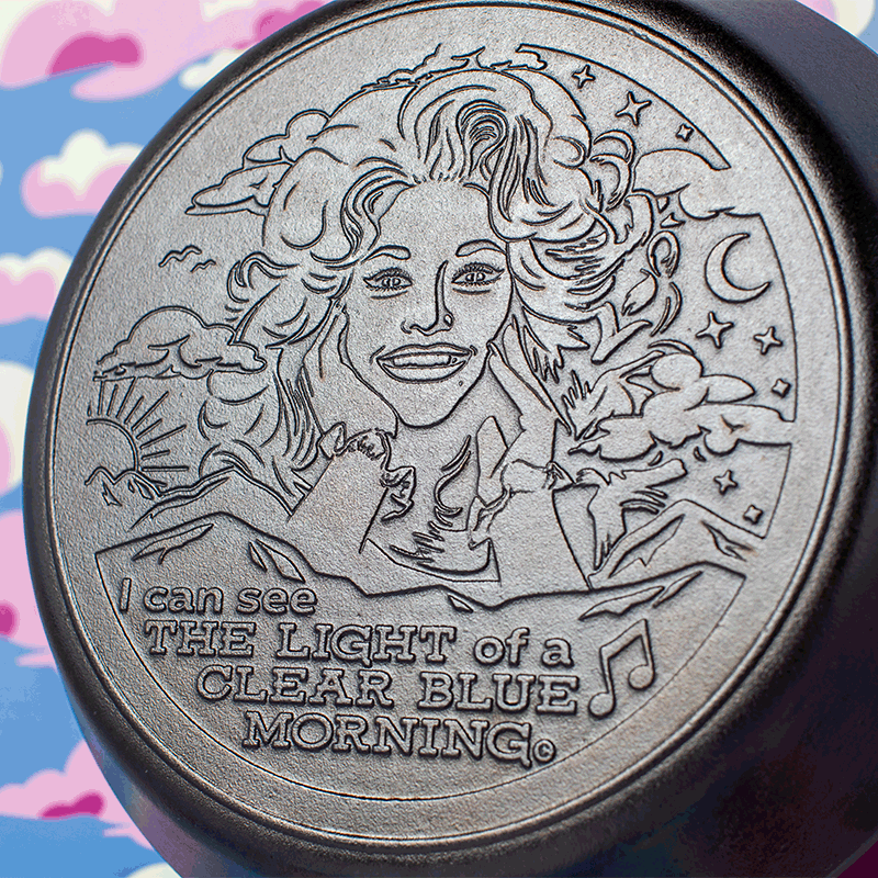 13.25 Inch Light of a Clear Blue Morning Dolly Parton Skillet - Image 6