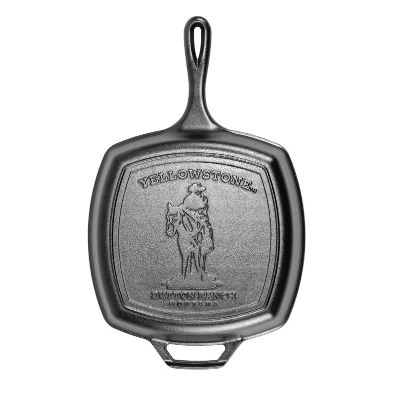 Yellowstone? 10.5 Inch Square Seasoned Cast Iron Cowboy Grill Pan - Image 2