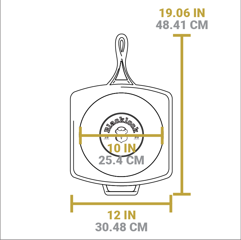 Blacklock 12 Inch Lightweight Cast Iron Grill Pan - Image 8