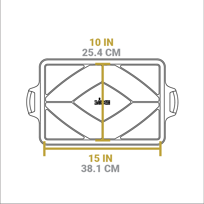 15.5 x 10.5 Inch Seasoned Cast Iron Baking Pan - Image 7