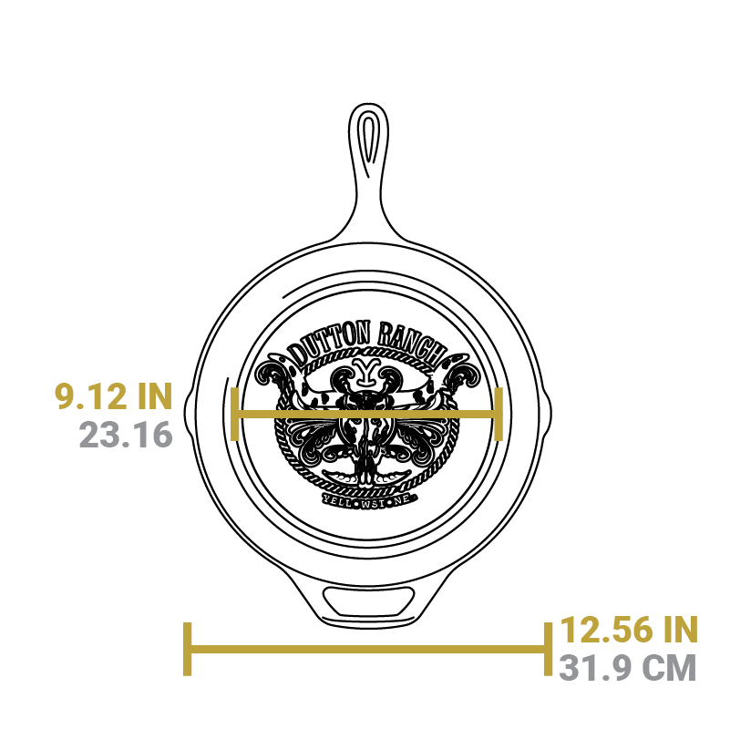 Yellowstone 12 Inch Cast Iron Steer Skillet - Image 9