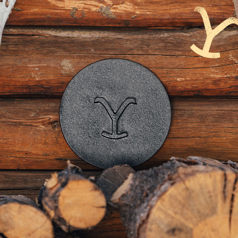 Yellowstone? 8 Inch Round Seasoned Cast Iron Power Y Grill Press - Image 10