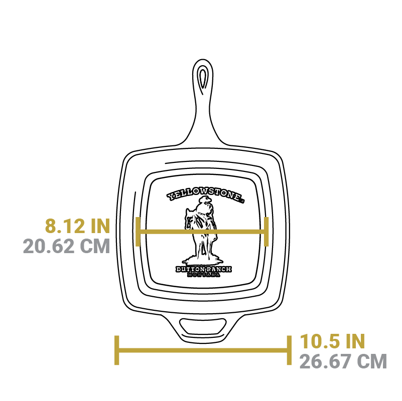 Yellowstone? 10.5 Inch Square Seasoned Cast Iron Cowboy Grill Pan - Image 7