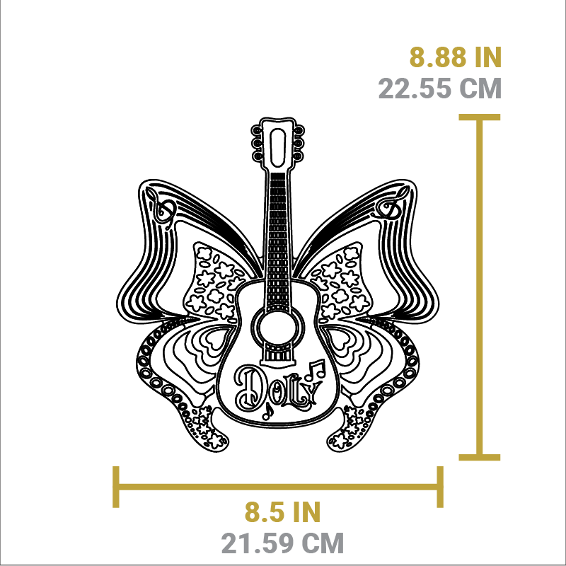 8 Inch Love is Like a Butterfly Dolly Parton Trivet - Image 6